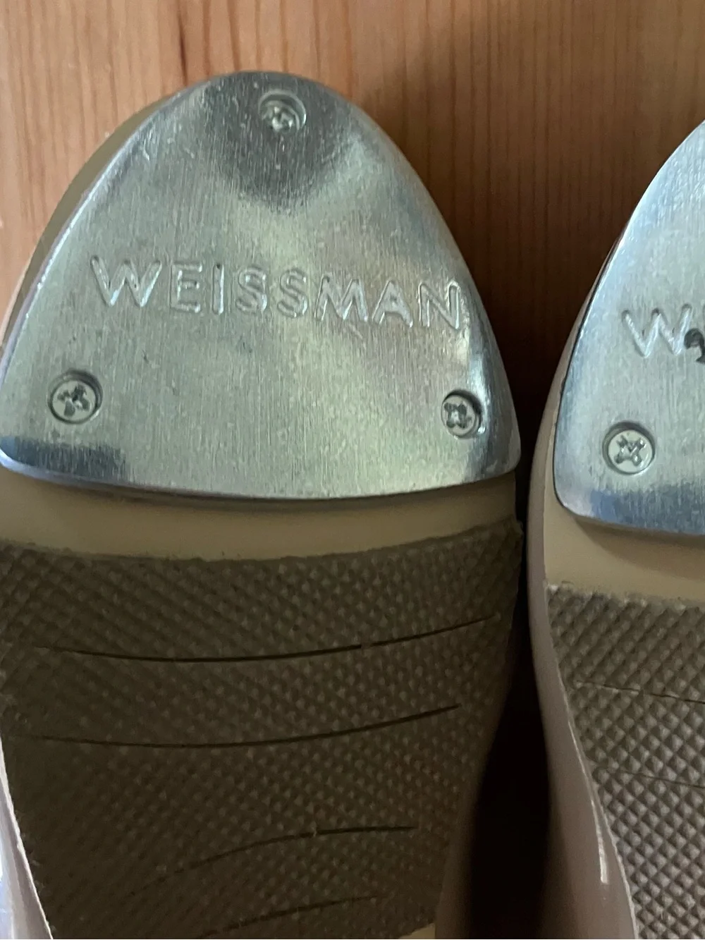 NWOT Weissman Ribbonette Girls Patent Mary Jane Tap Shoes W600 Nude Size Youth 1